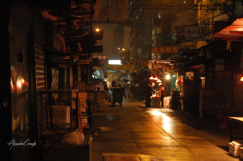 Hong Kong mercato di notte